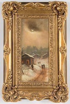 NILS HANS CHRISTIANSEN, olja på pannå, 4 st, signerade NH Christiansen RA. C.