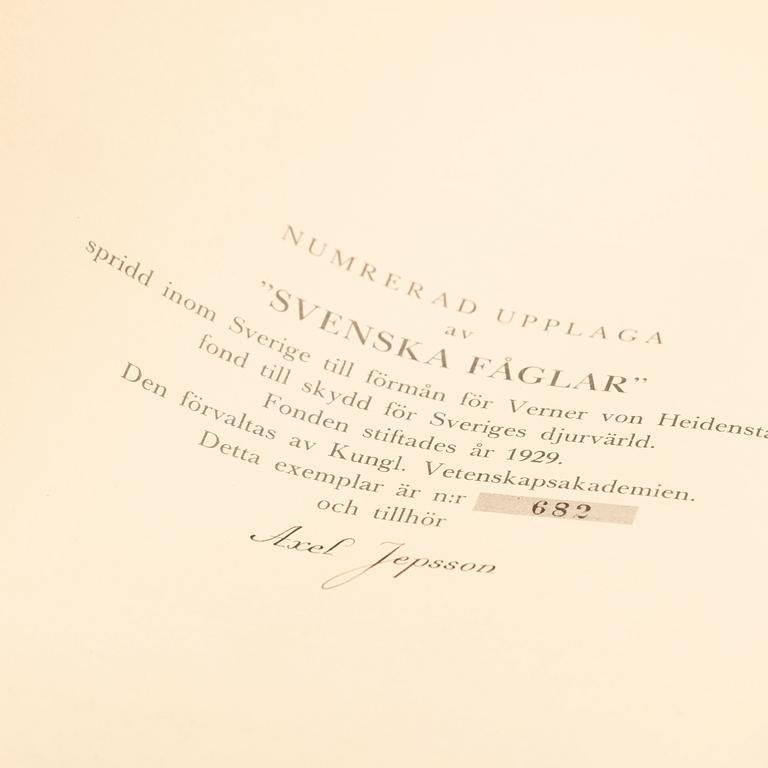 Brothers von Wright, book set, 3 volumes, “Swedish Birds”, A. Börtzells tryckeri AB, Ivar Baarsen, Stockholm, 1929.