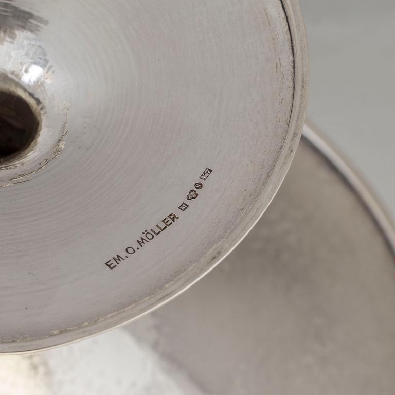 A Swedish Art Nouveau silver trumpet vase, maker's mark Emil O Möller, Malmö, 1925.