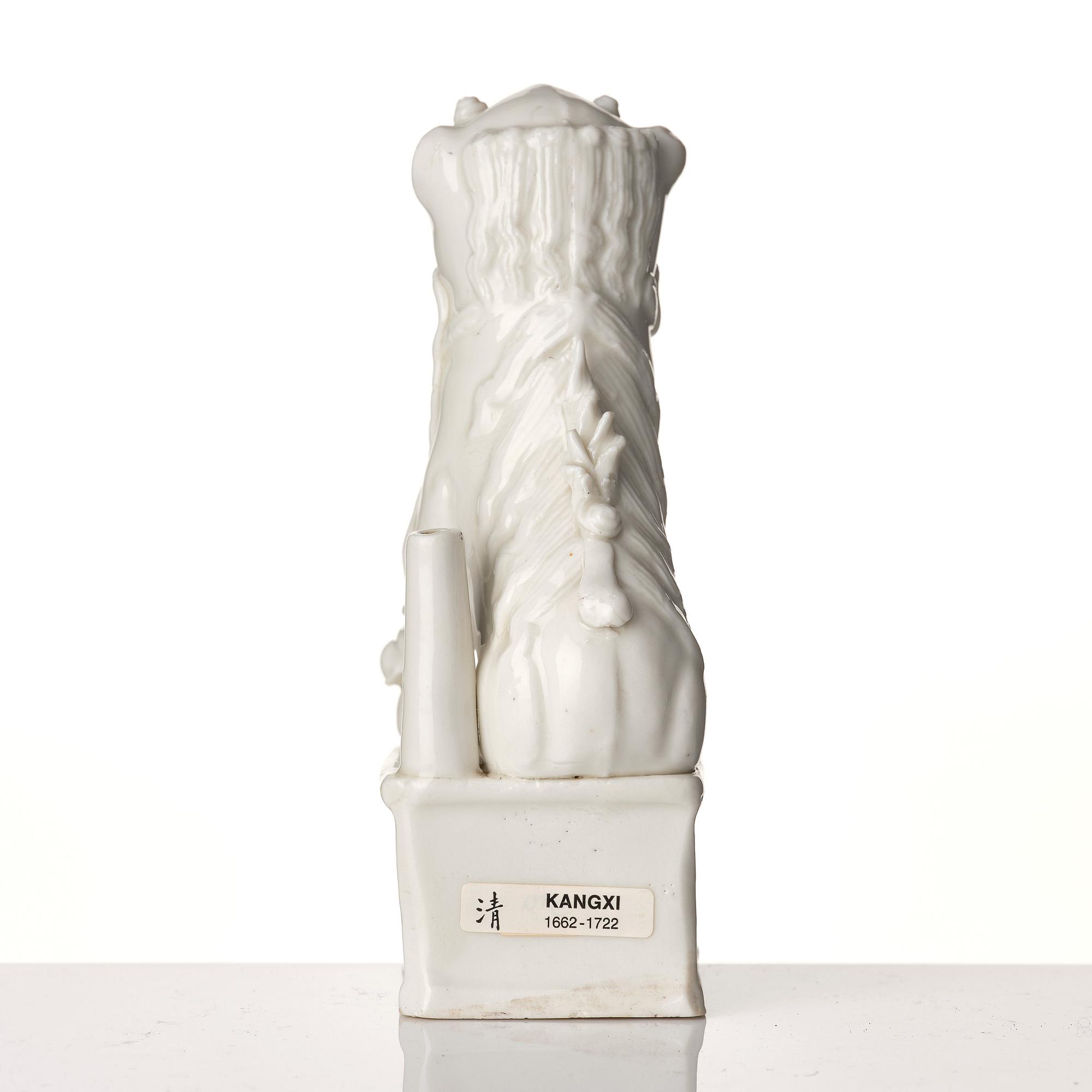 A Chinese blanc de chine joss stick holder, Qing dynasty, Kangxi (1662-1722).