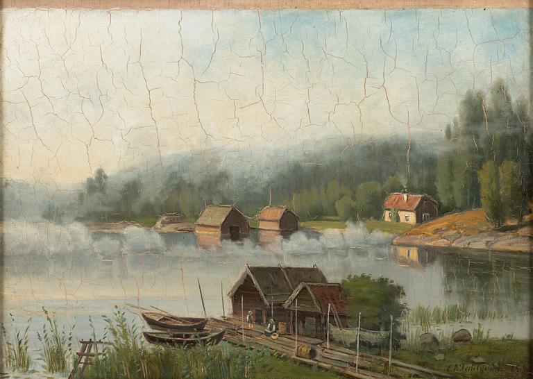 Carl August Fahlgren, oil on paper-panel, signed and dated 1866.