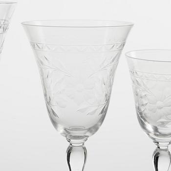 A 71-piece glass service, Kosta, Sweden, mid 20th century.