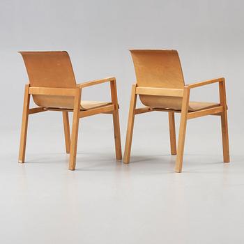 A pair of Alvar Aalto model no 51 armchairs, Huoneakalu-ja Rakennustyötehdas Oy, Artek, Finland, 1930's.