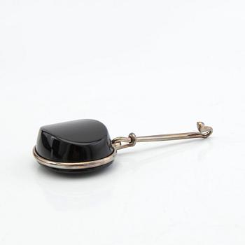 Vivianna Torun Bülow-Hübe, necklace, silver, with two pendants in rock crystal and onyx, by Georg Jensen.