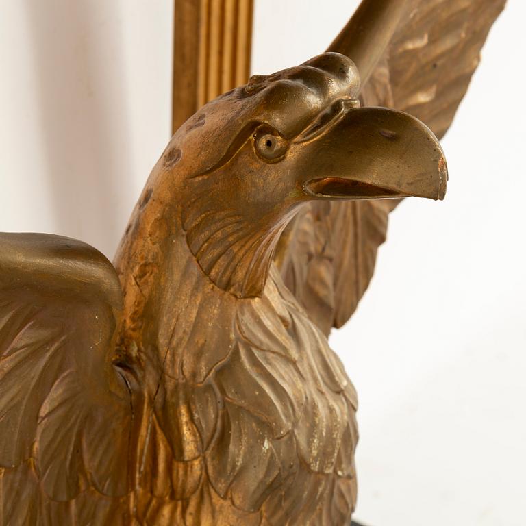 A Swedish Empire Mirror frame and console table, first half of the 19th century.