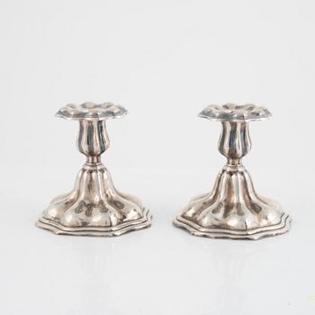 Candlesticks, a pair, silver, CG Hallberg, Stockholm, 1938.