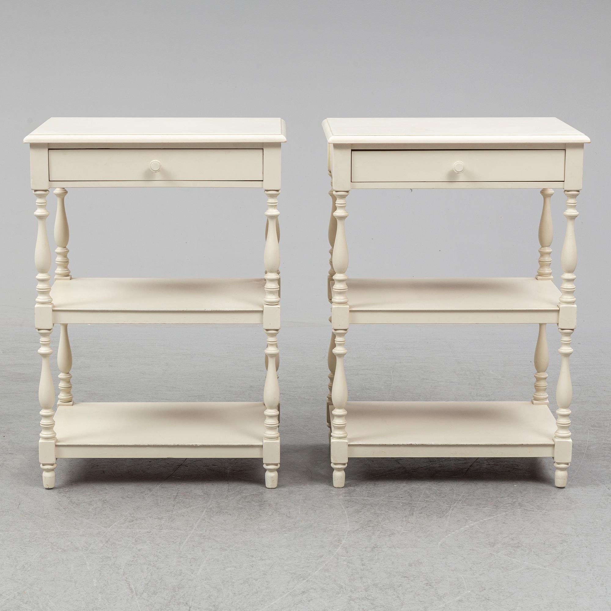 A pair of bedside late 20th century bedside tables.