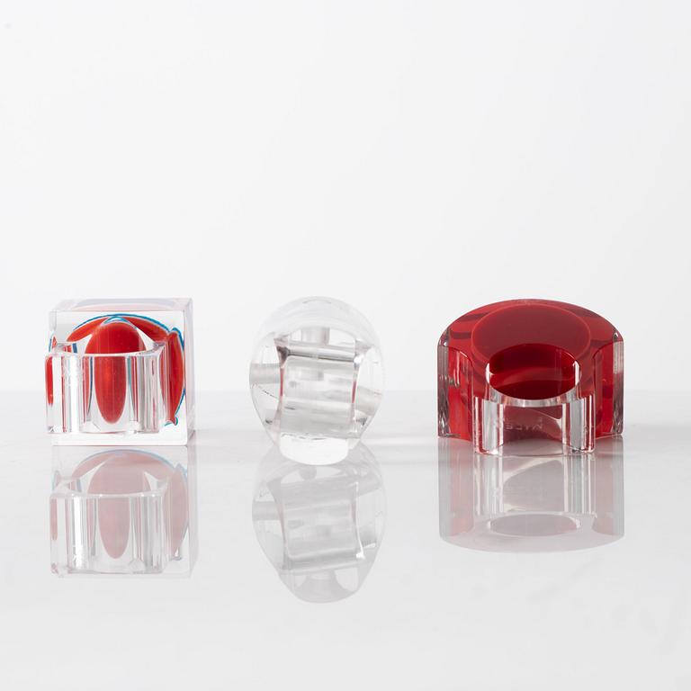 Siv Lagerström, three acrylic rings, 1970s.