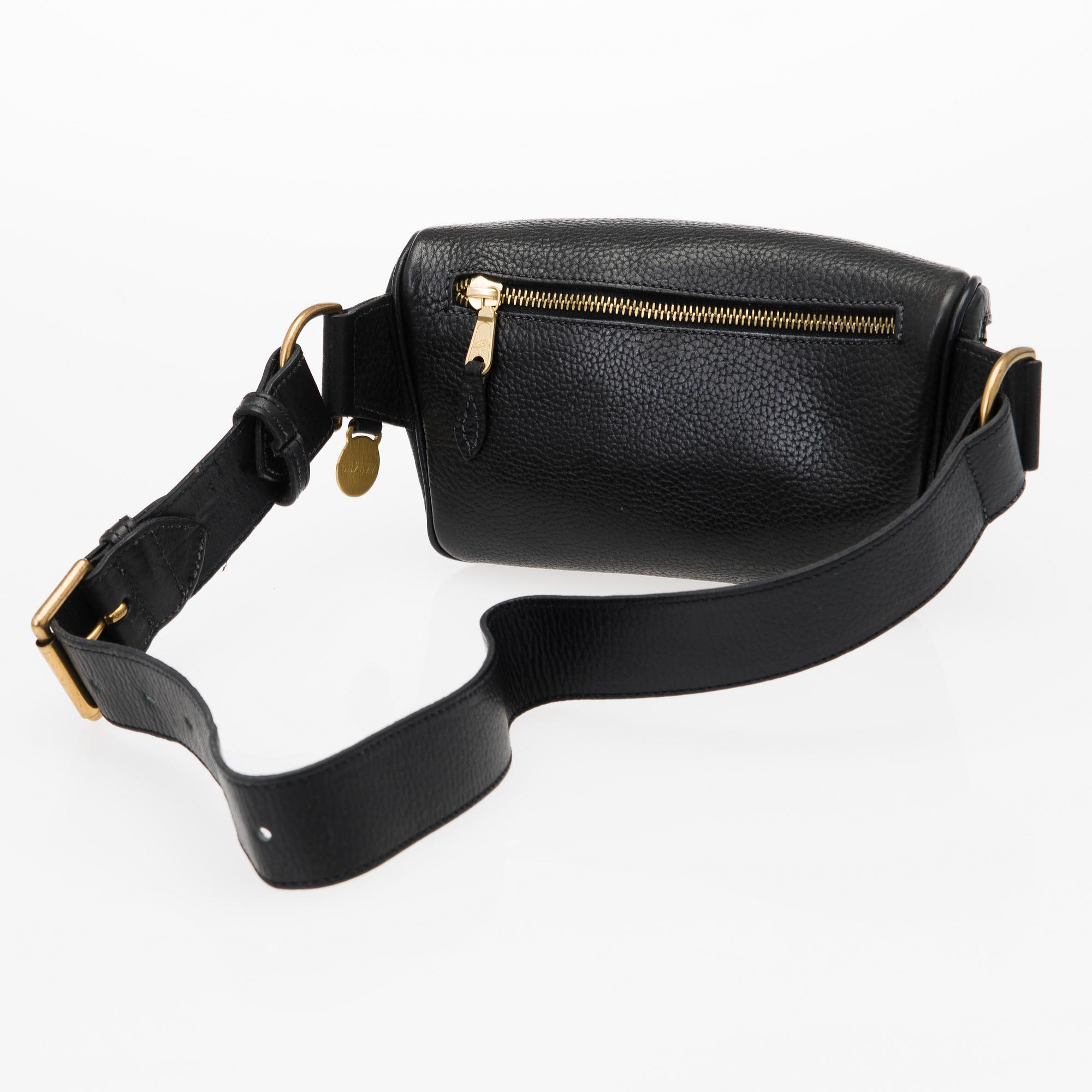 A Vintage Black Leather Waist Bag.