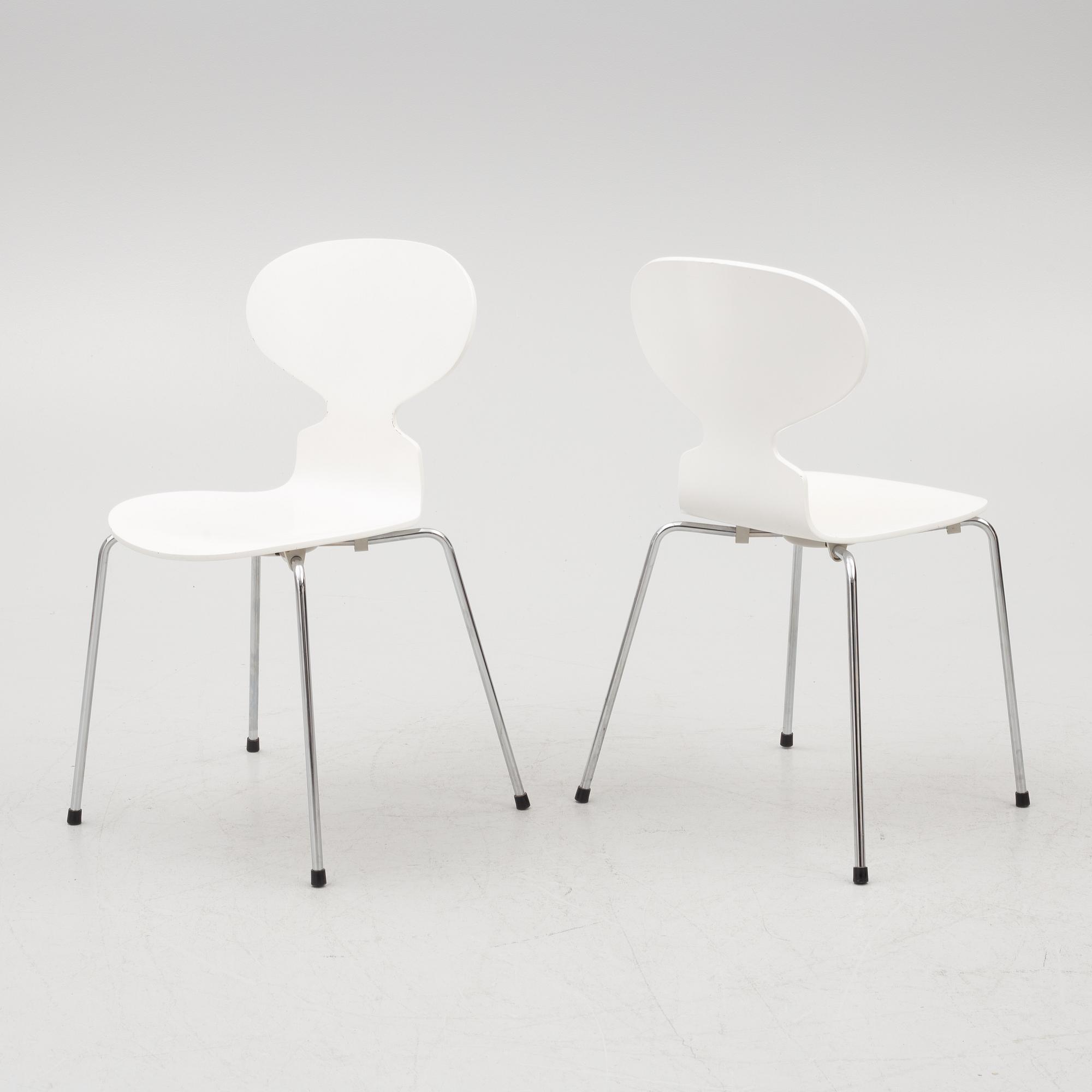 Arne Jacobsen, chairs, 6 pcs, "The Ant", Fritz Hansen, Denmark, 2004.