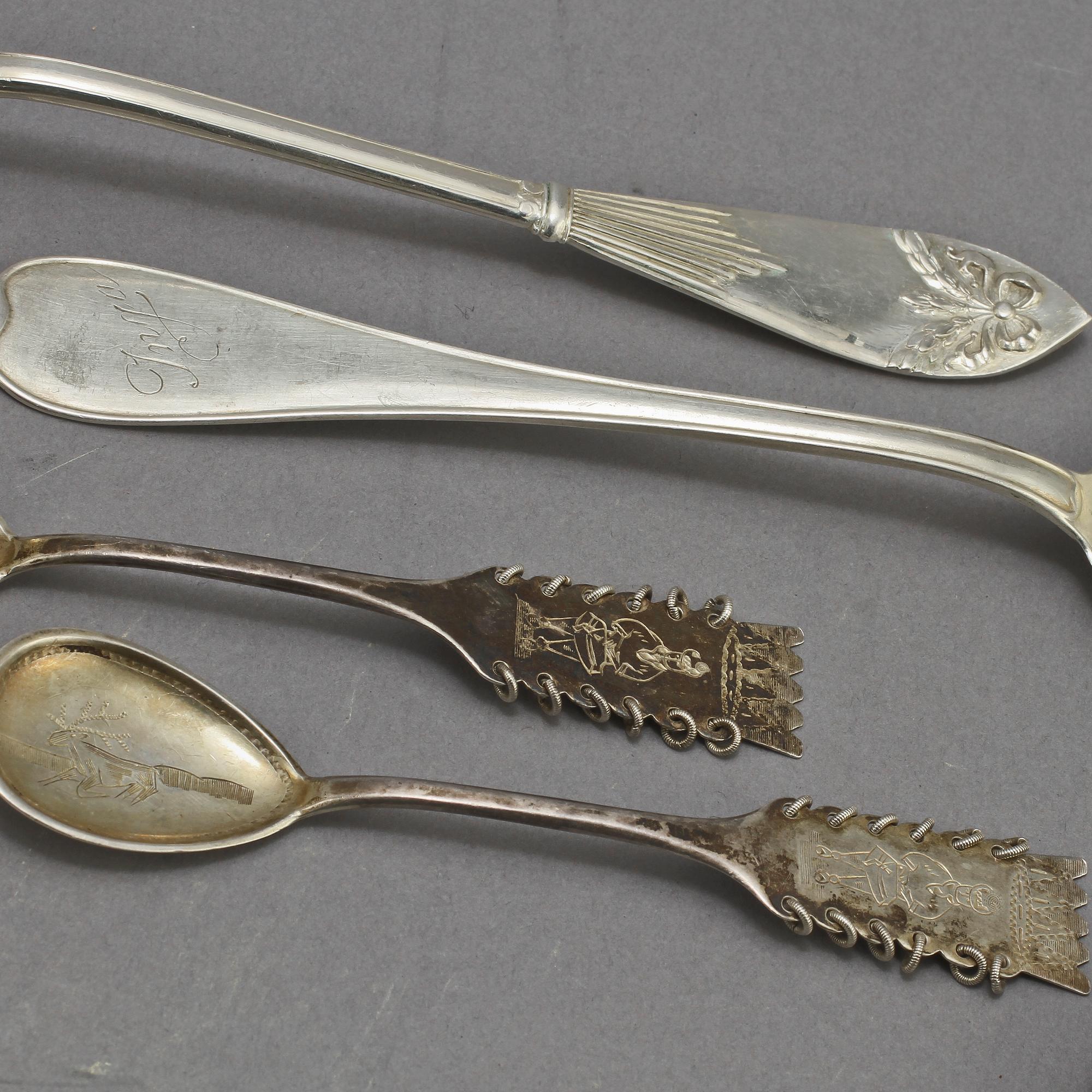 PARTI SILVER, 6 delar, bl a GAB, Stockholm, 1909. Tot v ca 440 g.