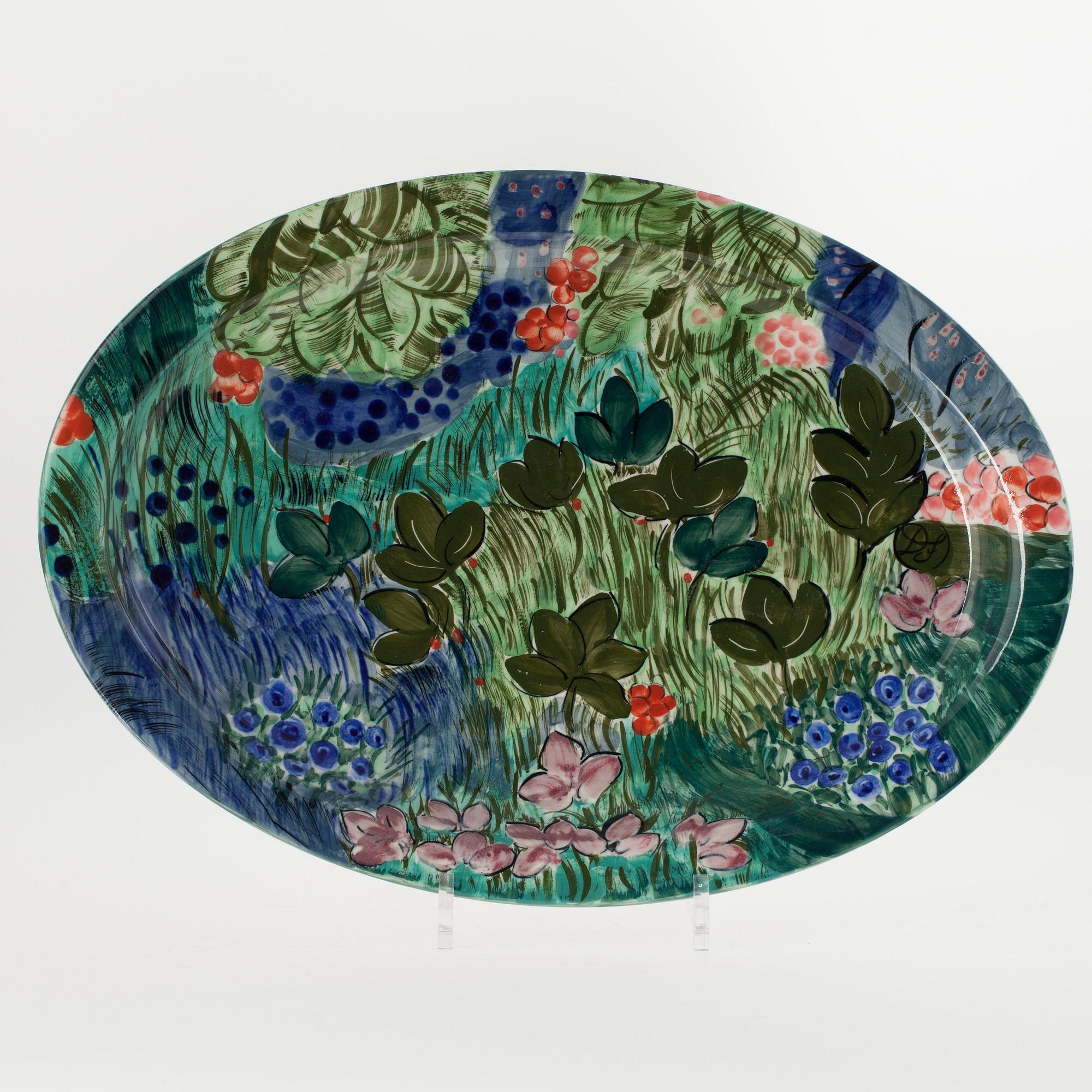 KAROTT samt SERVERINGSFAT, porslin, design Dorrit von Fieandt, signerade, Arabia/Finland.