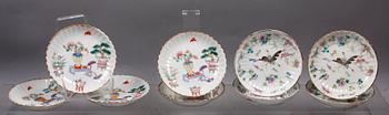 FAT, 9 st. Porslin, Kina, 1800-tal.