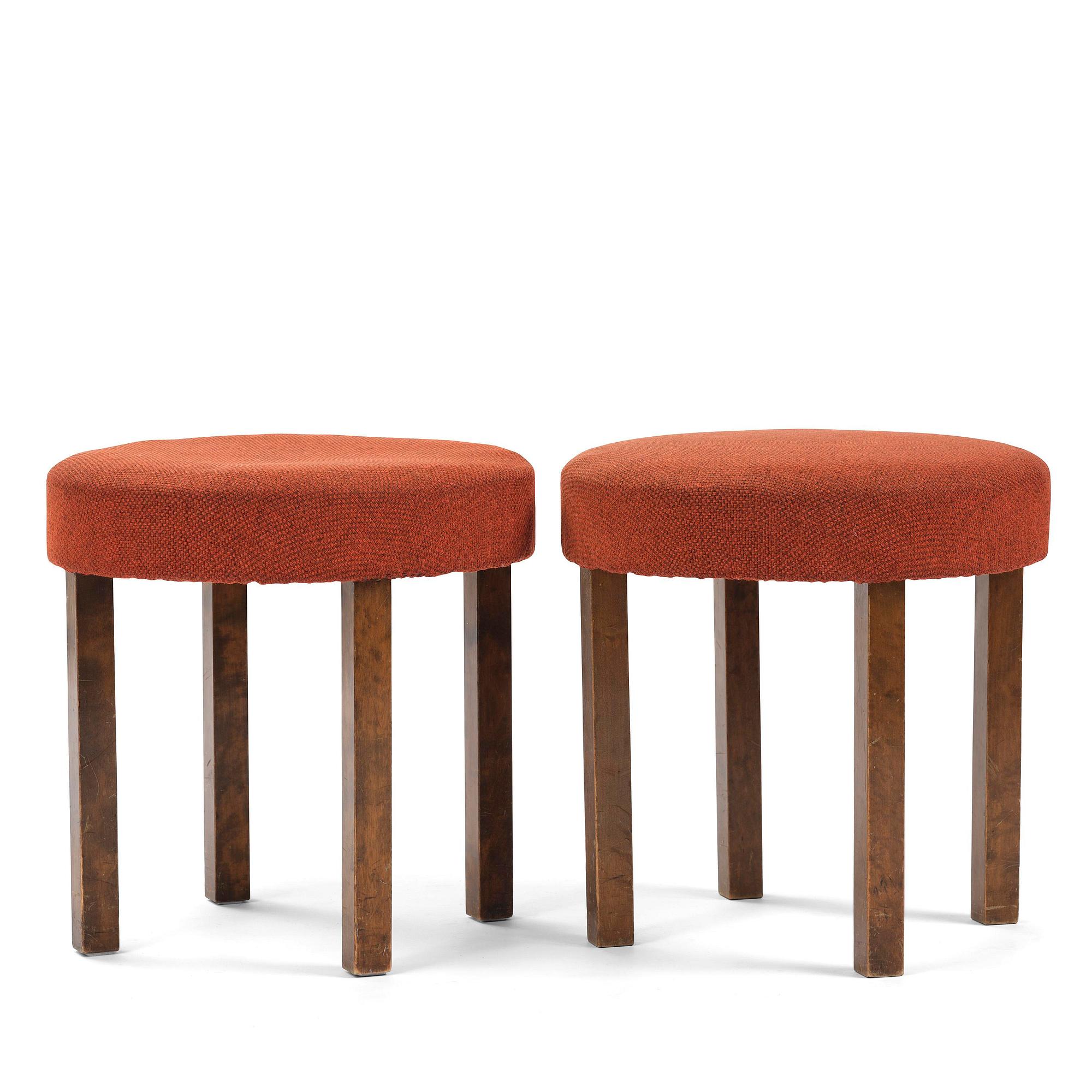 Axel Einar Hjorth, a set of two "Typenko" stools, Nordiska Kompaniet, Sweden, 1936.