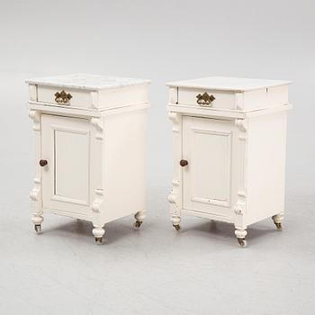 Bedside tables, a pair, late 19th century.