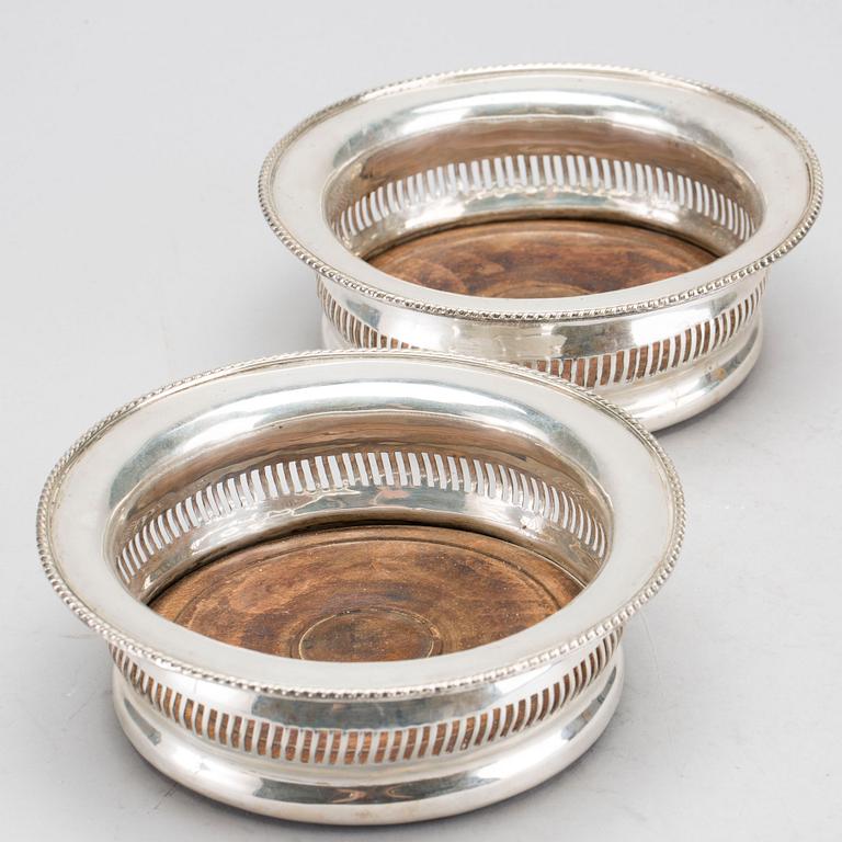 2 pcs of coaster, silver plated, 20th century,