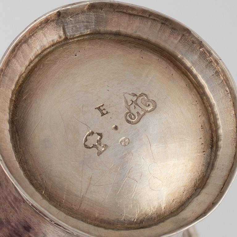 Six silver beakers, Sweden, 1759-1940.