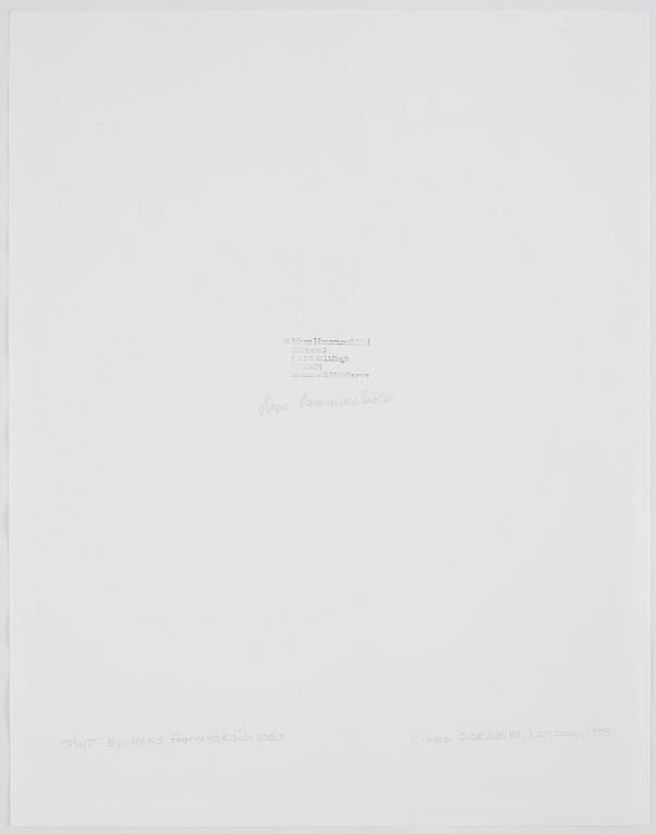 HANS HAMMARSKIÖLD, fotografi, signerad och med copyrightstämpel a tergo. Framtagen 2003.
