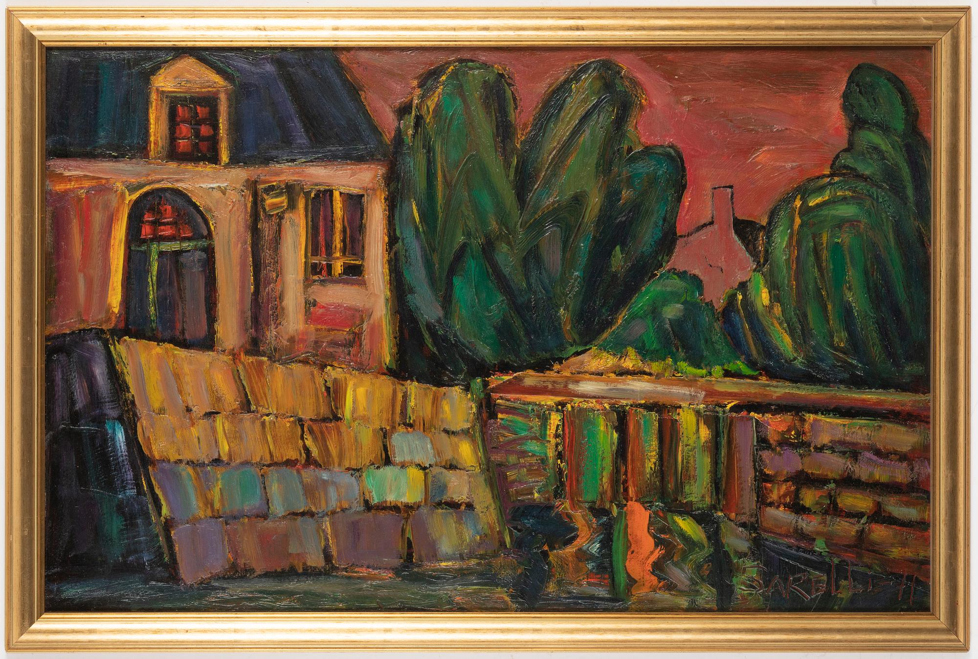 Paavo Sarelli, olja på pannå, signerad.