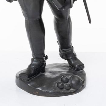 A bronze sculptur of King Charles XII of Sweden.