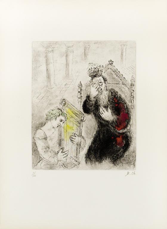 Marc Chagall, "Saül et David", ur: "La Bible".