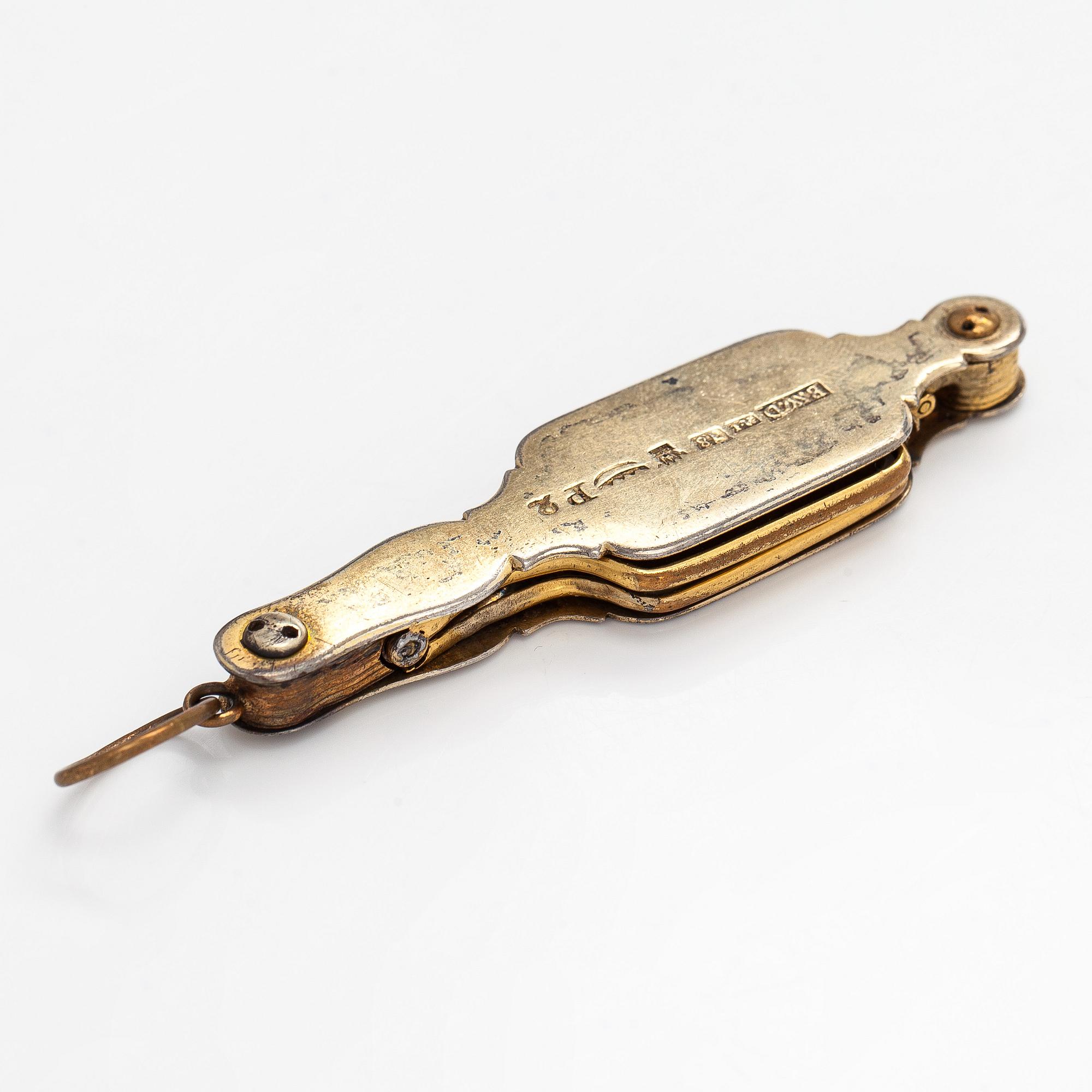 Lornjetti, kullattua hopeaa, metallia, Bernt Wilhelm Dahlström, 1848.
