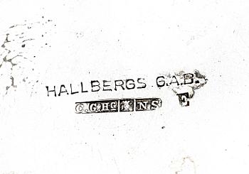 KAFFESERVIS, 3 delar, nysilver, sengustaviansk stil, C.G. Hallberg. 1900-talets första kvartal.