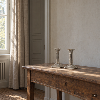A pair of English silver column candlesticks, mark of Walter Latham & Son, Sheffield, 1910.