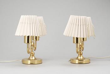 A pair of Josef Frank brass table lamps, Svenskt Tenn, model 2483/1.