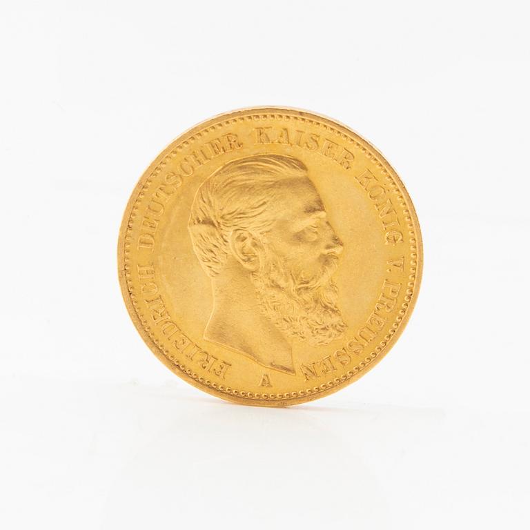 Gold coin 20 marks 1888 German Empire (Prussia) Friedrich III.