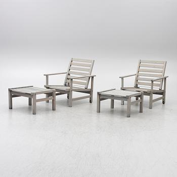 Elsa Stackelberg, a pair of deck chairs/armchairs with foot rests, Fri Form, Sweden.