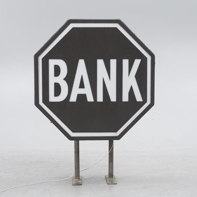 Neon sign, "Bank", second half of the 20th century.