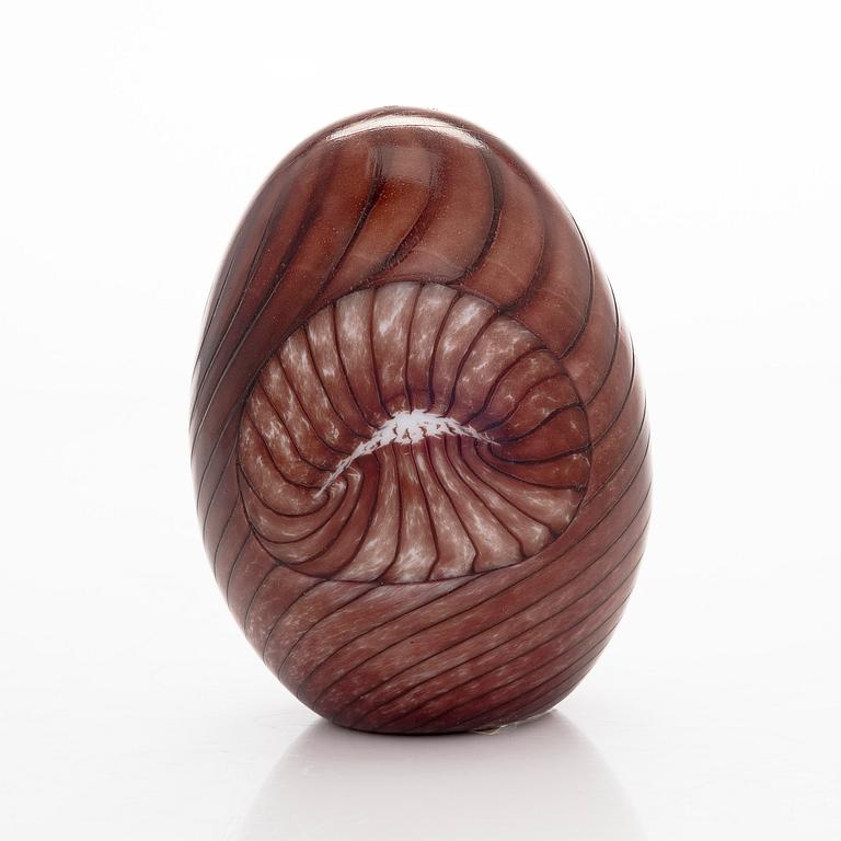 Oiva Toikka, year egg 2010, "Rosebud's egg", signed O. Toikka Nuutajärvi numbered 120/750.