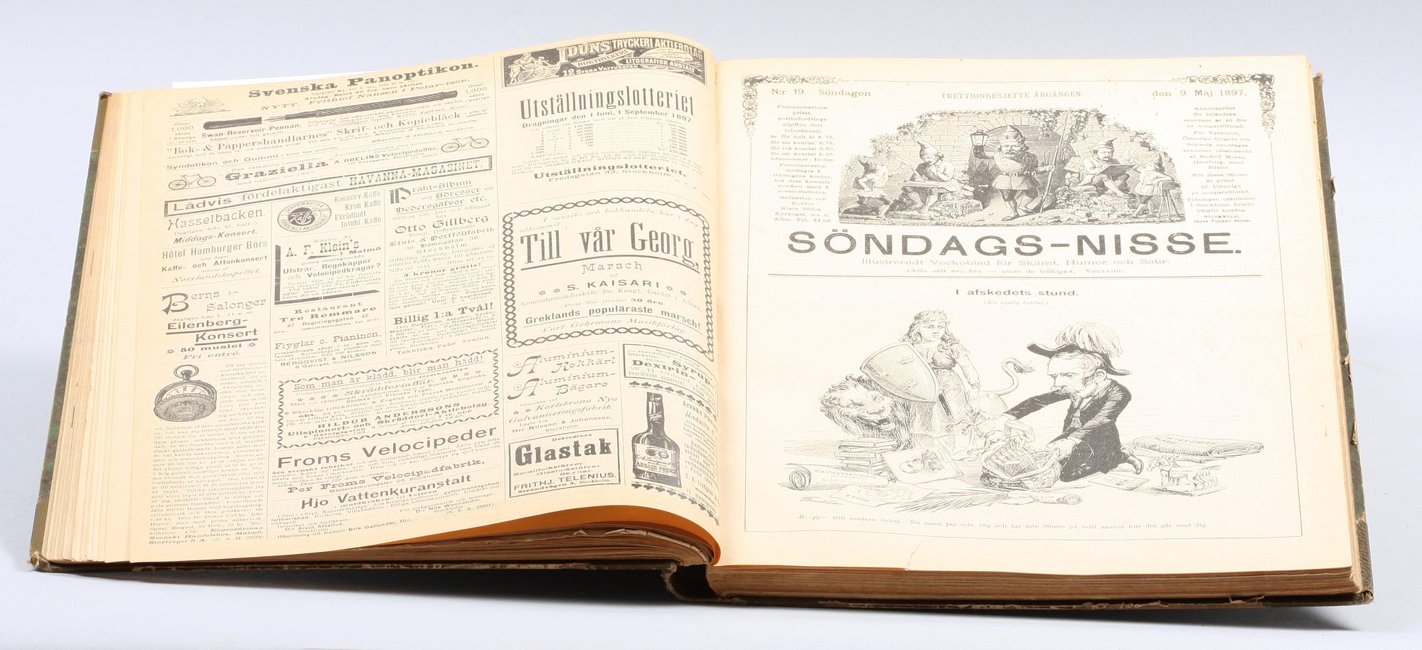 BÖCKER, 4 st, "Söndags Nisse" resp "Idun". 1890-tal.