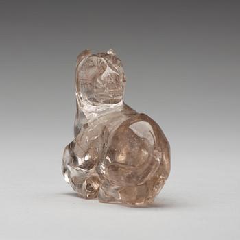 A quartz carving of a reclining horse, China.