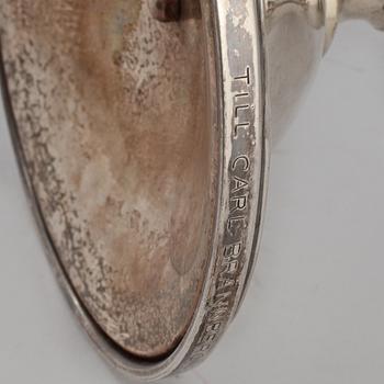 KANDELABRAR, silver, ett par, WA Bohlin, 1931, total vikt ca 1120 g.