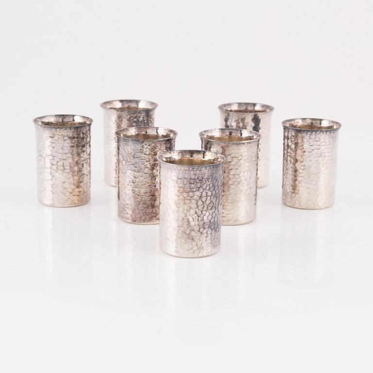 Supkoppar, 7 st, sterlingsilver, MGAB / KG Markströms, Uppsala 1966-67.