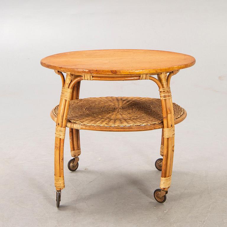 Armchairs a pair and table, 1930s-40s.