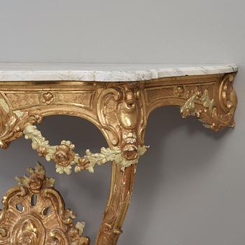 A Swedish Rococo 18th century console table by Adam Flodin, master 1758.