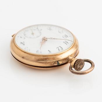 Pocket watch, 14K gold, 32 mm.