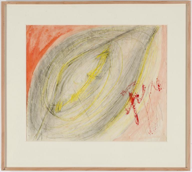 EDDIE FIGGE, mixed media on paper, signed and dated 1972.