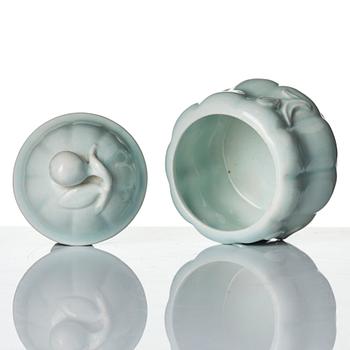 Wilhelm Kåge, a ceramic vase and a  lidded bowl, Gustavsberg 1927-28.