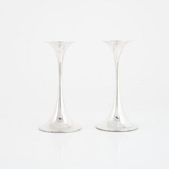 Tapio Wirkkala, a pair of sterling silver candlesticks, 'Trumpetti', Kultakeskus Oy, Hämeenlinna, Finland.