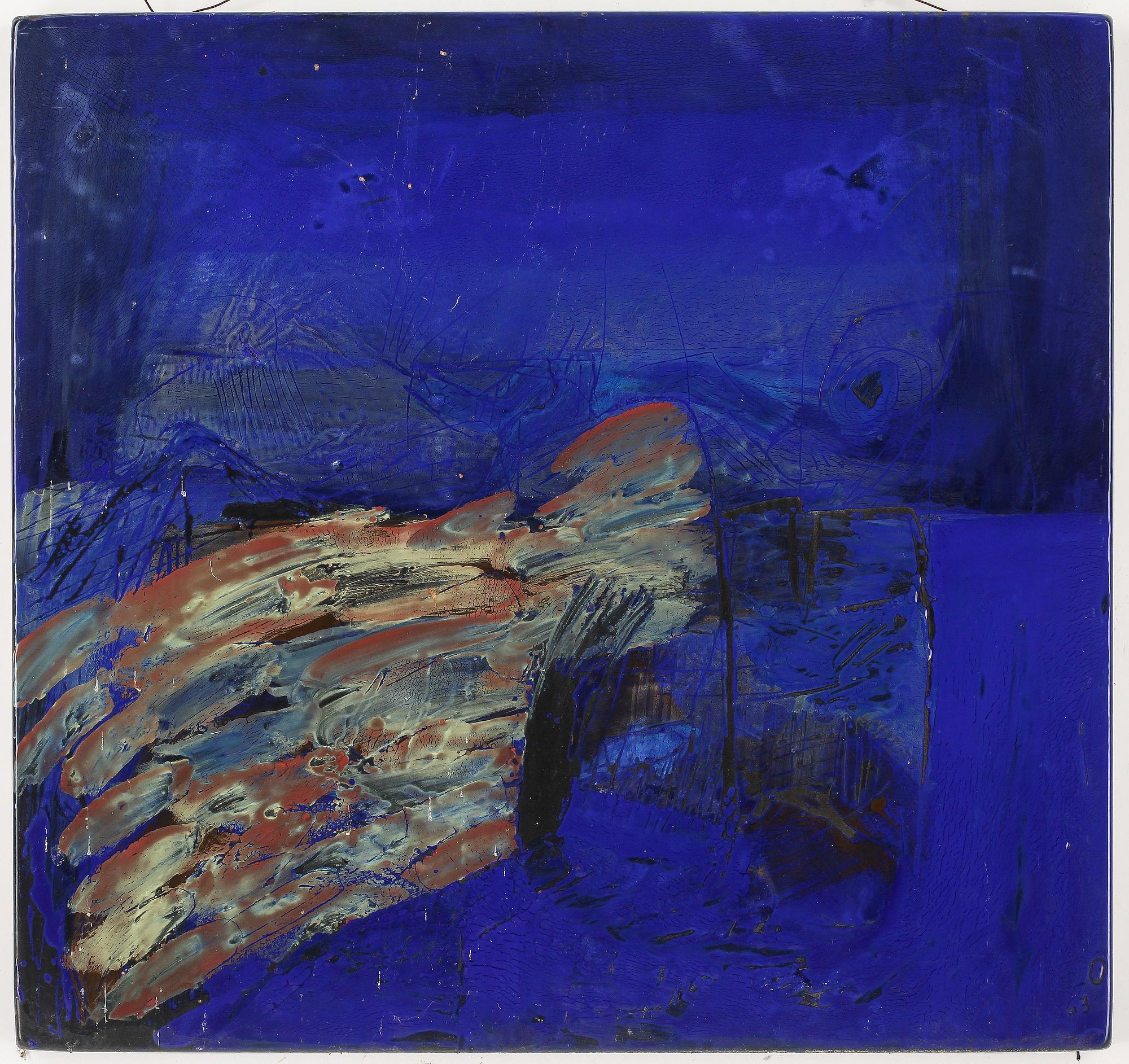 EJE ÖBERG, 3st, emaljerade plåtar, Gustavsberg, signerade och daterade.