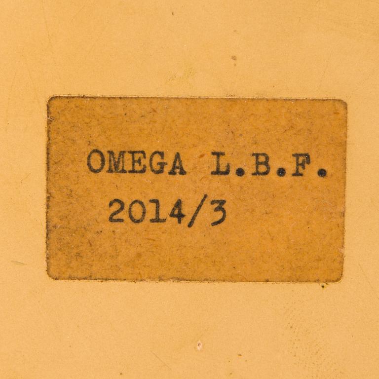 OMEGA, reklamskylt, metall, emalj.
