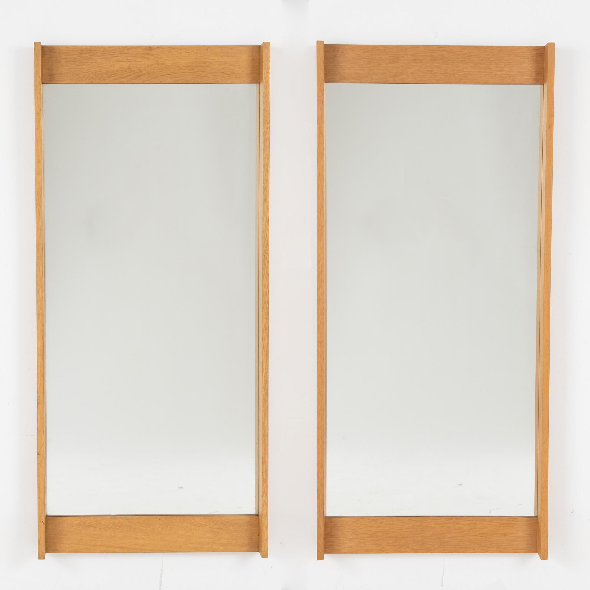 Uno & Östen Kristiansson, a pair of "Breda" mirrors, Luxus, Sweden, 1960's.