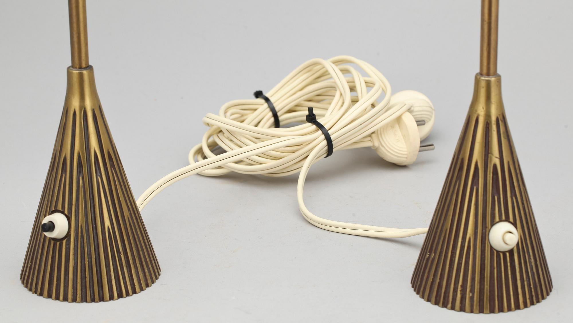 BORDSLAMPOR, ett par, Asea, 1960-tal.
