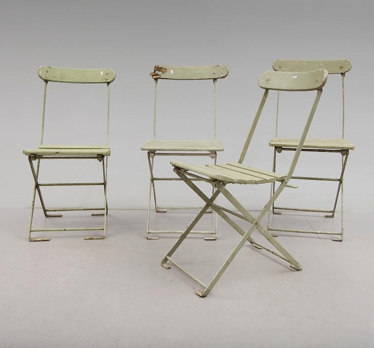 TRÄDGÅRDSSTOLAR, 4 st, 1900-talets första hälft.