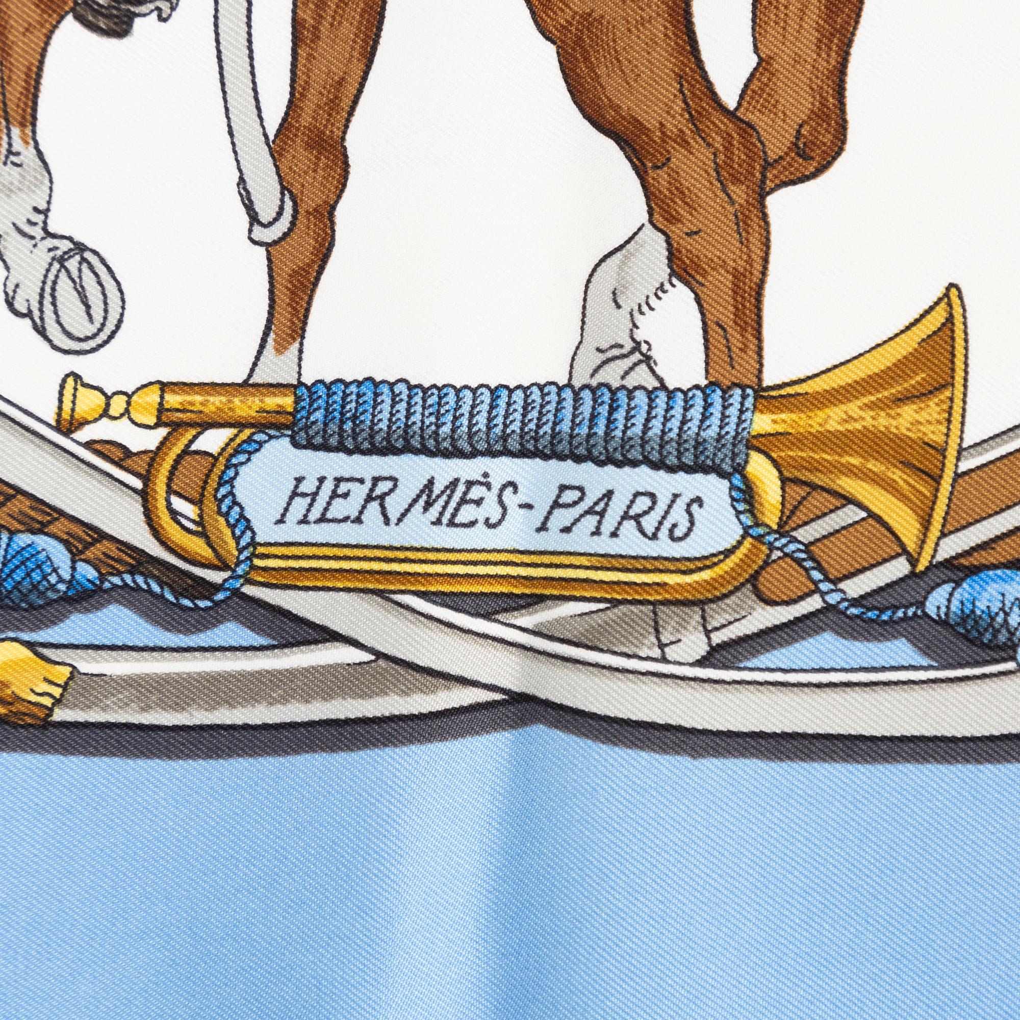 Hermès, scarf, "Marine et Cavalerie".