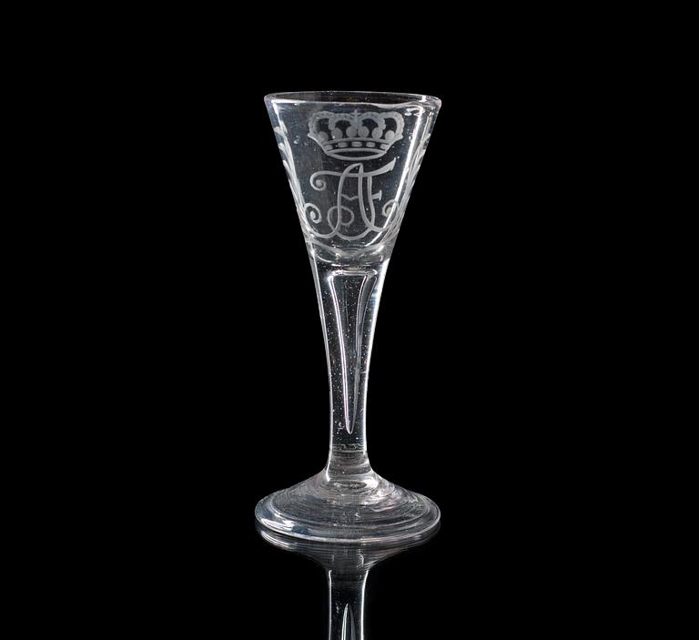 A Swedish engraved goblet, 18th Century.